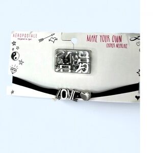 Aeropostale Gift leather Bracelet Letters Alphabet Plus Heart. New